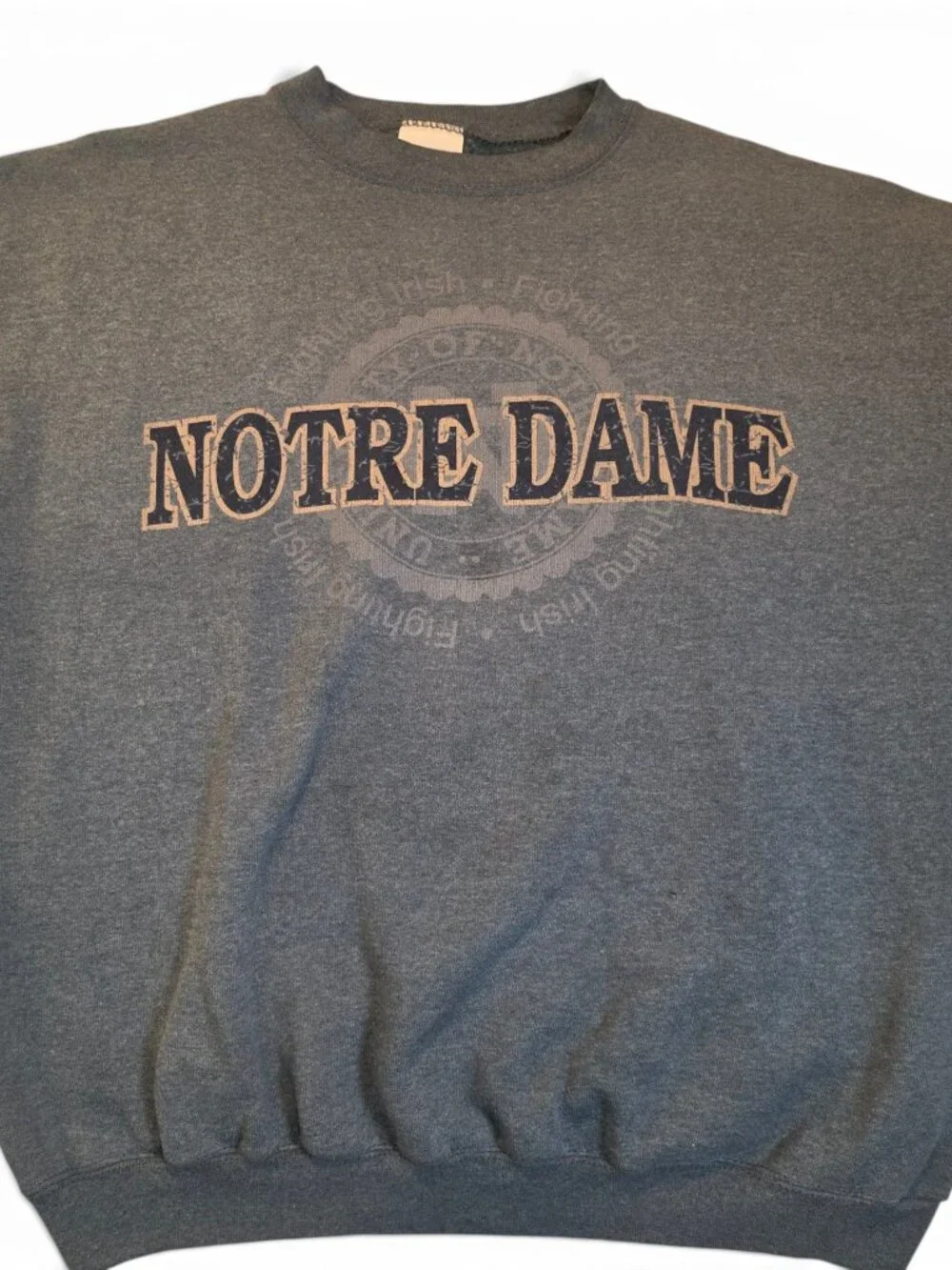 Vintage Notre Dame Fighting Irish Sweatshirt Grey Tultex Superweight XL